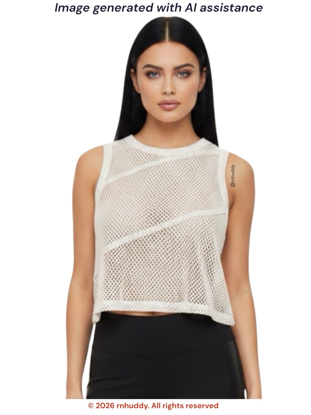 Gilded Intent Buckle L ivory mesh tank
